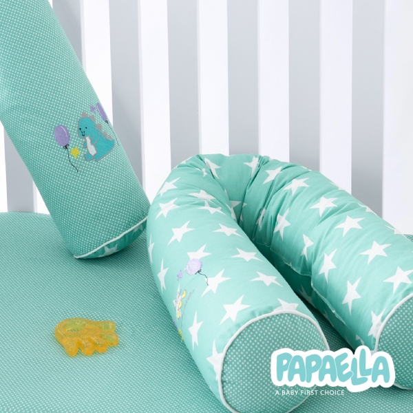 Бортик захисний мультифункціональний Зірка/Горошок 2 шт. Papaella ментоловий 