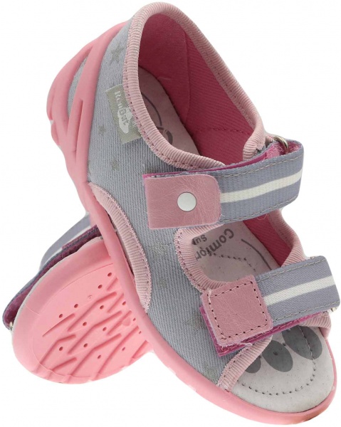 Сандалии для девочек RenBut текстильные с профилированной стелькой Звезда р.22 серый 13-112NP-0616-22 