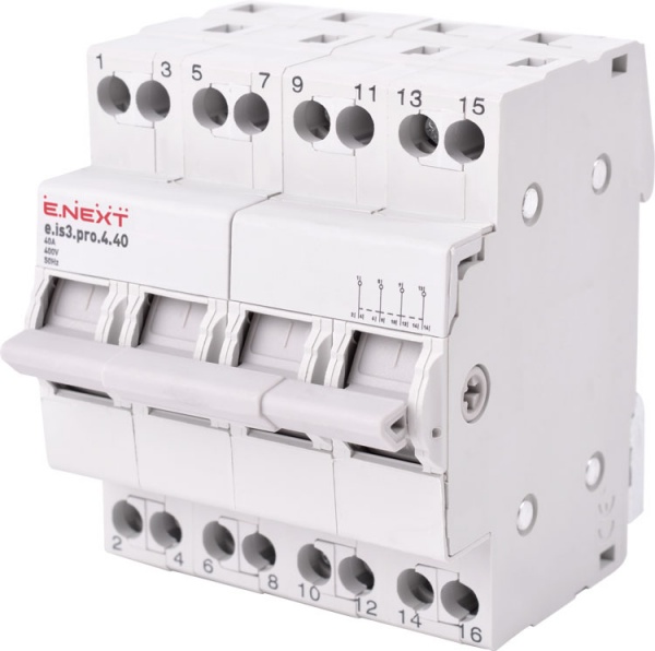 Выключатель E.NEXT на DIN-рейку три положения e.is3.pro.4.40, 4р, 40А p008025