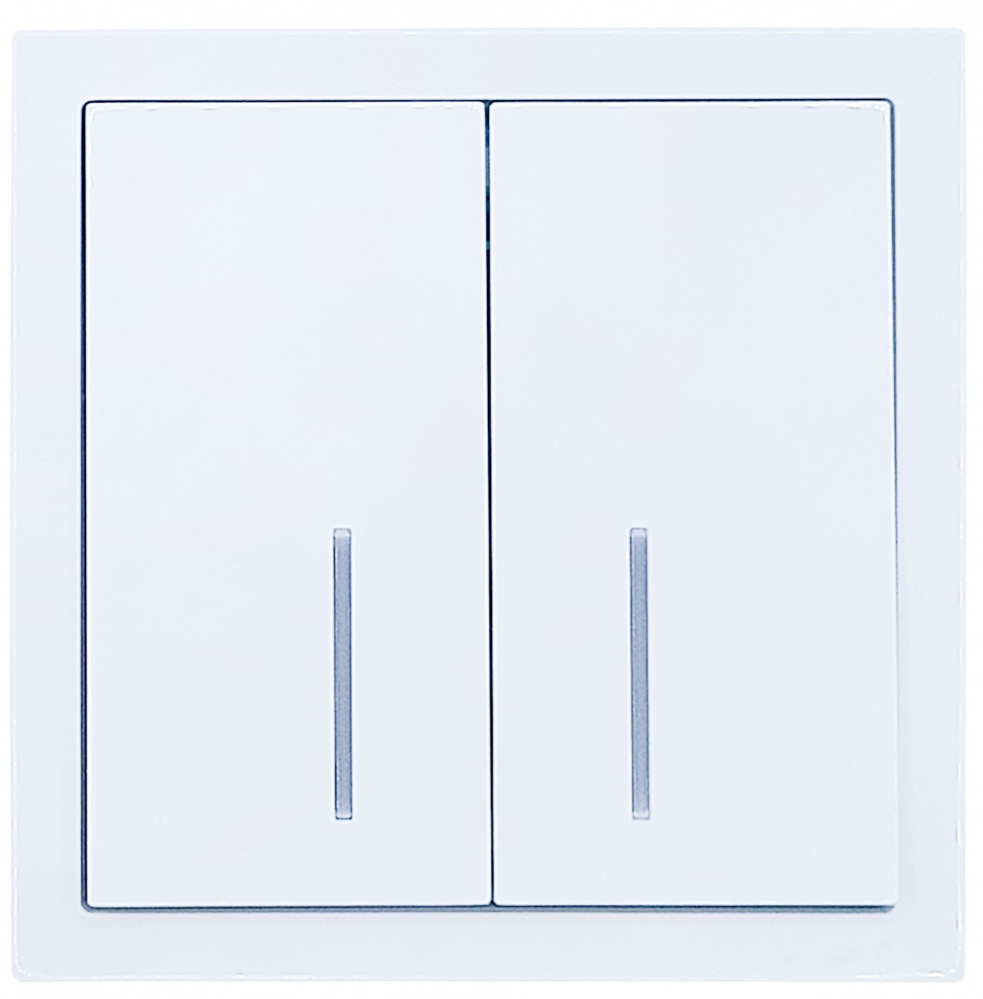 Механизм выключателя двухклавишный HausMark Juna с подсветкой белый