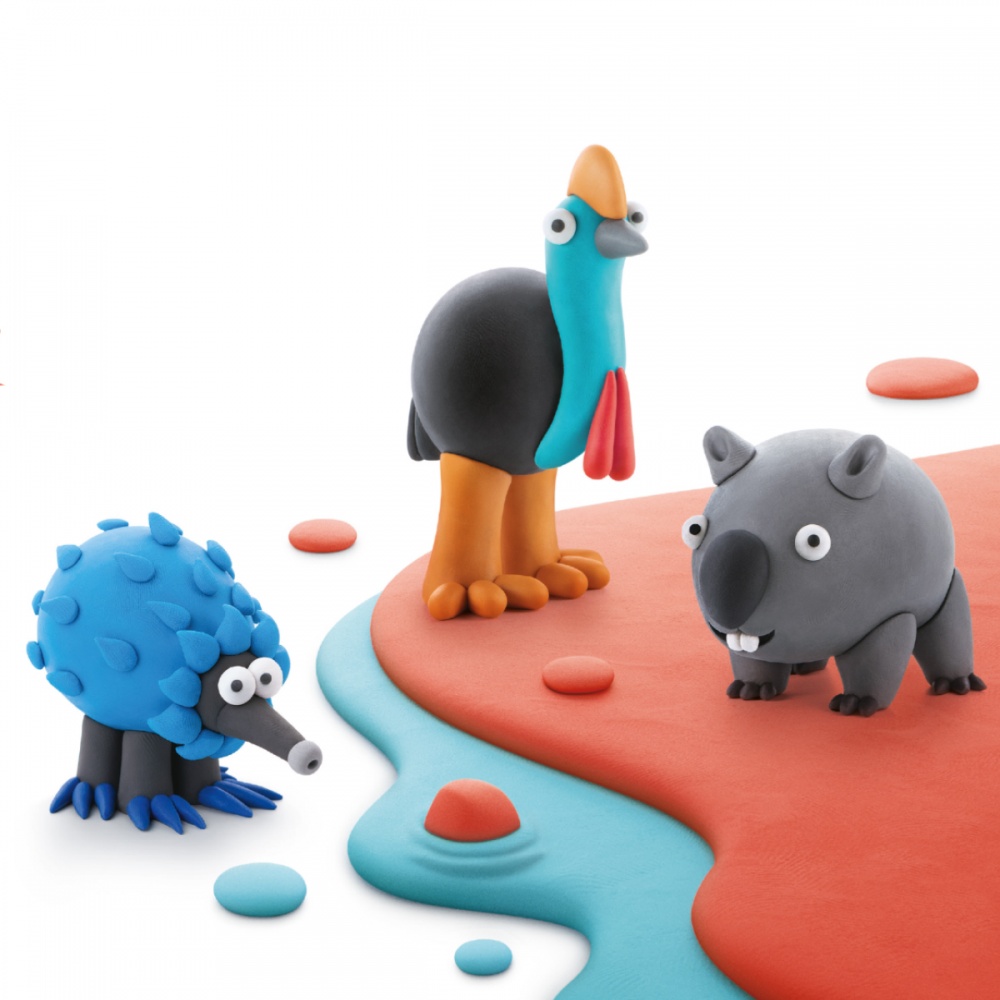 Набір пластиліну Lipaka Австралійські тварини: казуар, єхидна, вомбат 60051-UA01