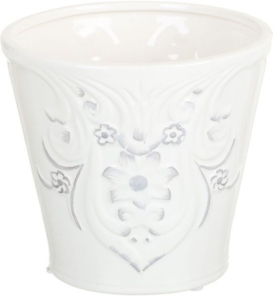 Кашпо керамическое Букет круглый (LJ16A0160C) кремовый 