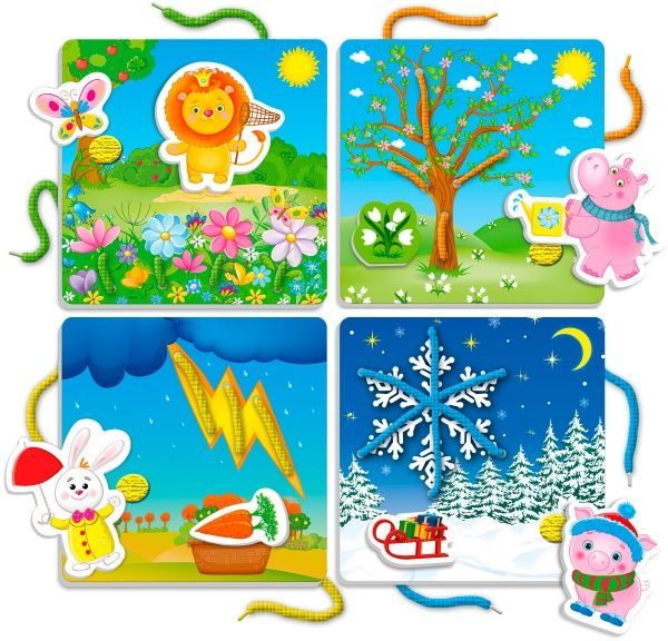 Гра настільна Vladi Toys шнурівка Від літа до зими VT5303-13