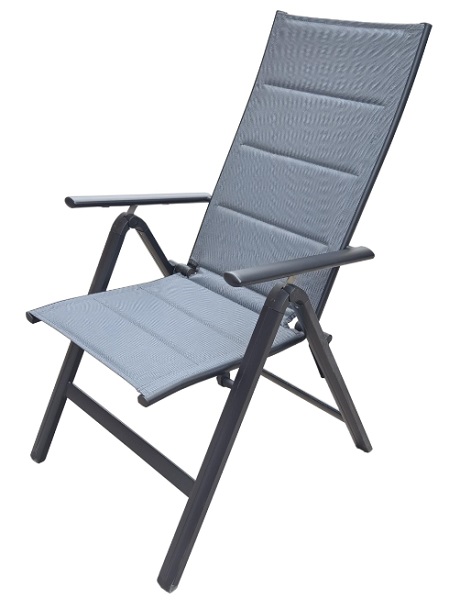 Кресло раскладное Indigo алюминий 110x58,5x73 см серый