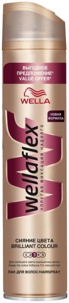 Лак для волос Wellaflex Сияние цвета Сильная фиксация 400 мл