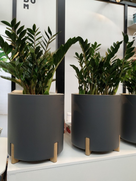 Горшок пластиковый Медитеранео 40x45x28 круглый 28л антрацит матовый 