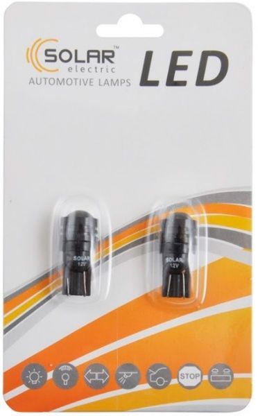 Лампа світлодіодна LED Solar 1.5W 1SMD white LS288_B2 T10 W2.1x9.5d 12 В