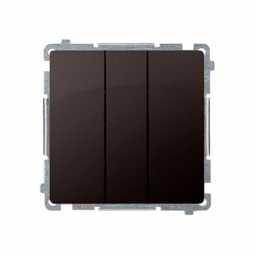 Выключатель трехклавишный Simon Basic без подсветки 10 А 250В шоколад BMW31.01/47