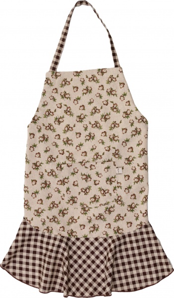 Фартук Lucy коричневый цветок и клеточка La Nuit