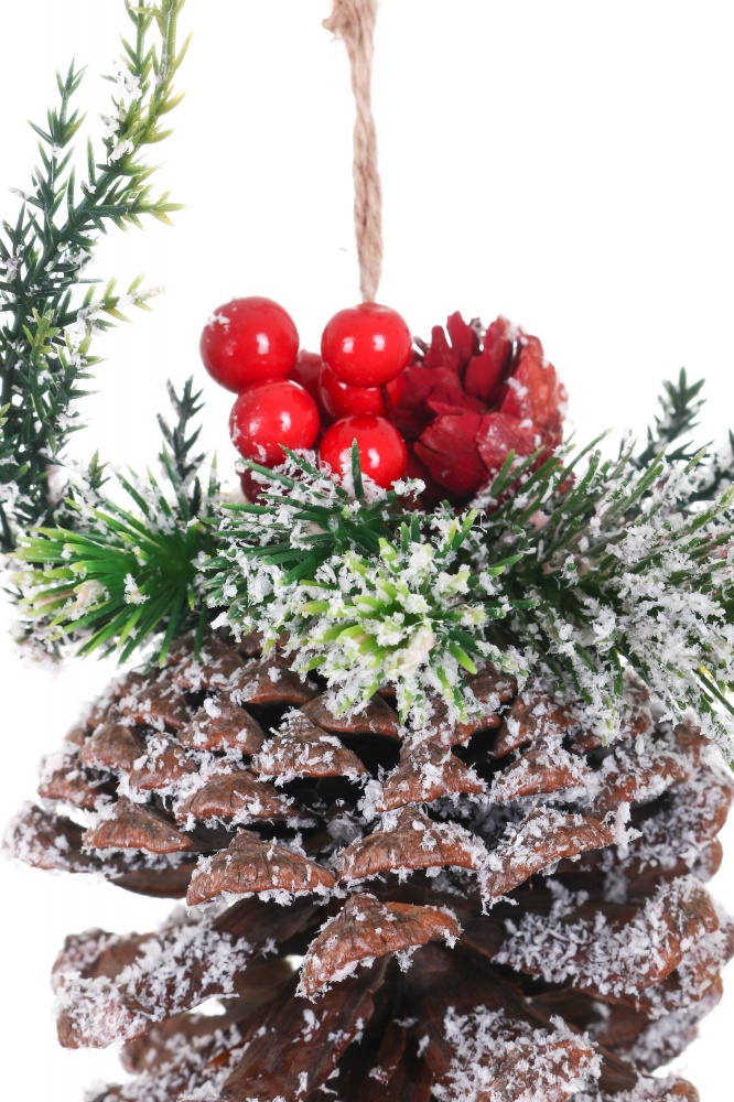 Декорація новорічна шишка з хвойним декором 14 см WJ210387