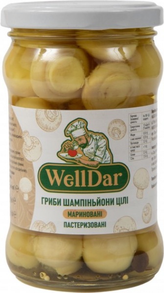 Грибы маринованные WellDar шампиньоны 315 г