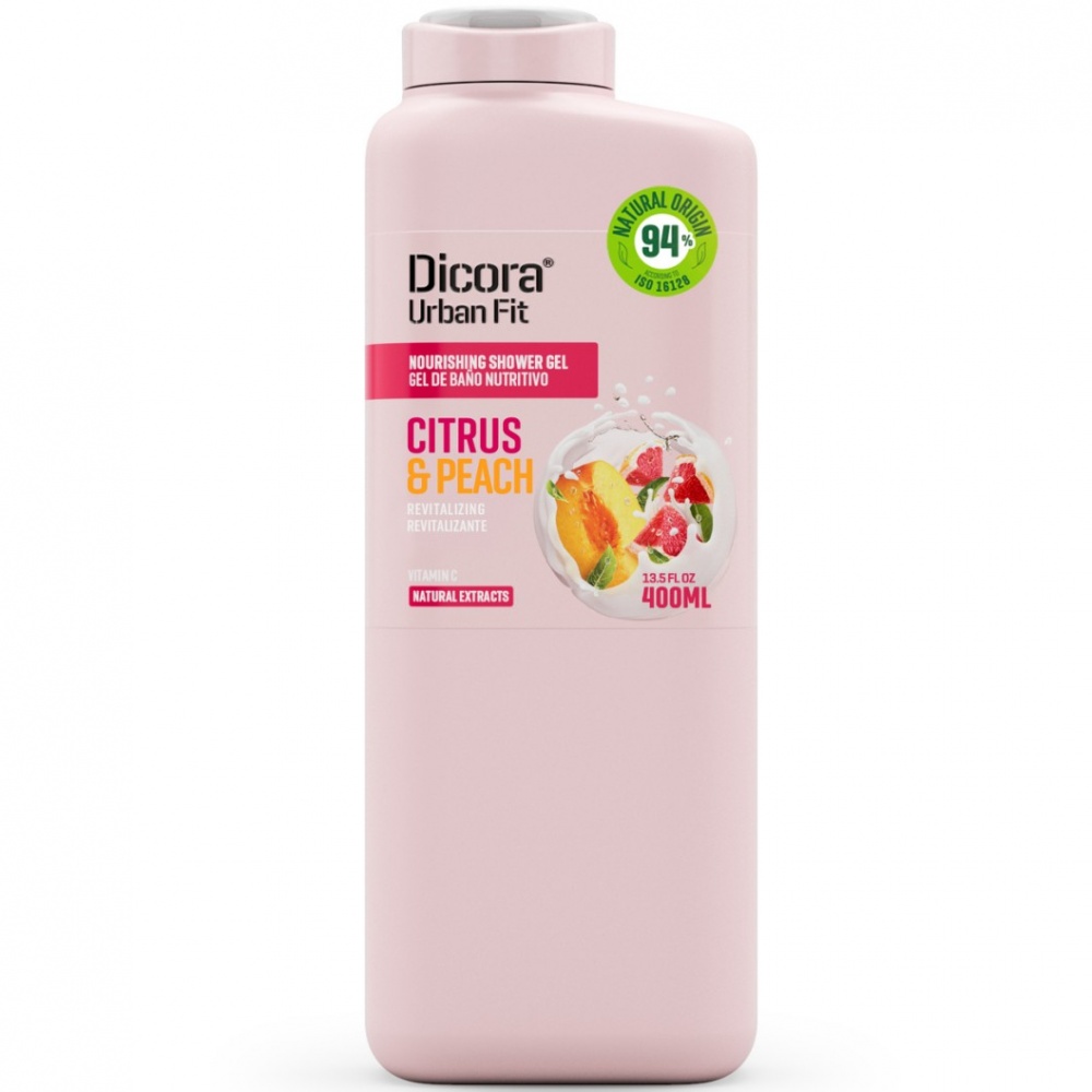 Гель для душа DICORA Urban Fit с витамином С Цитрус и персик 400 мл