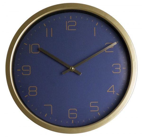 Часы настенные Астрид 30 см синий с золотым