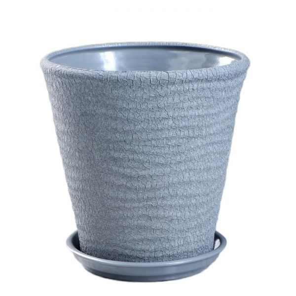 Горшок керамический Ориана-Запорожкерамика Новая Волна №1 шелк круглый 13,5л металлик 