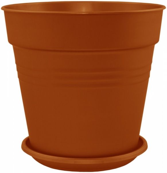 Горшок пластиковый Алеана Глория круглый 6,6л терракот (114017) 