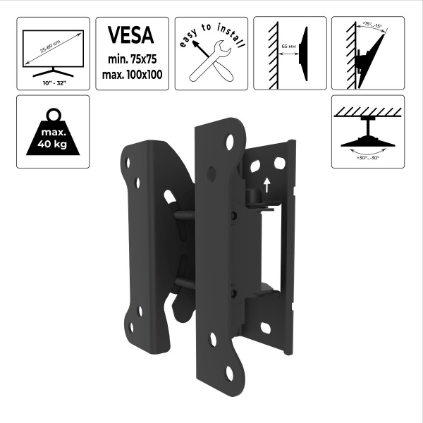 Крепление для телевизора HausMark TWBR-11 поворотно-наклонные 10