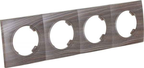 Рамка четырехместная HausMark Bela горизонтальная вяз темный SNG-FRP.RD20G4-7/Elm-dark