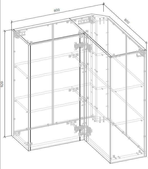 Шкаф верхний МС Злата 80-80х92х32 шиншилла серая/дуб артизан Грейд