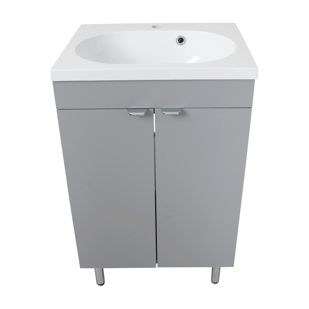 Тумба RIO (сіра) з умивальником Status 50 см