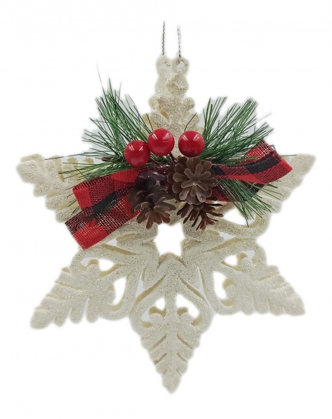 Декоративная подвеска Звезда 14 см белый LD21007