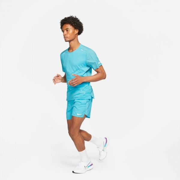 Футболка Nike M NK RN DVN RISE 365 SS DA1305-447 р. S бірюзовий