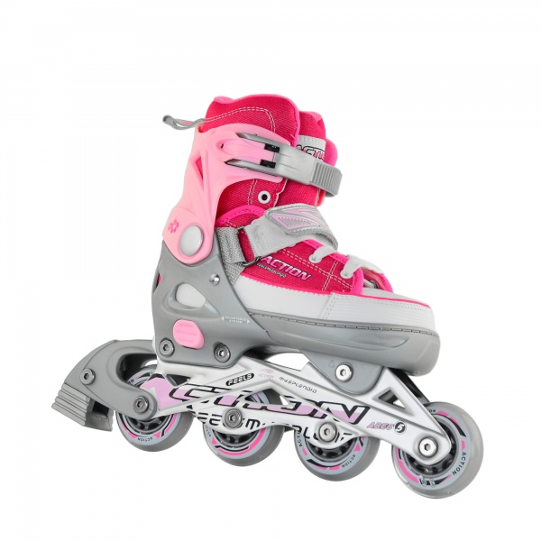 Роликовые коньки Action PW-126B-13-2PINK/33-36 розовый