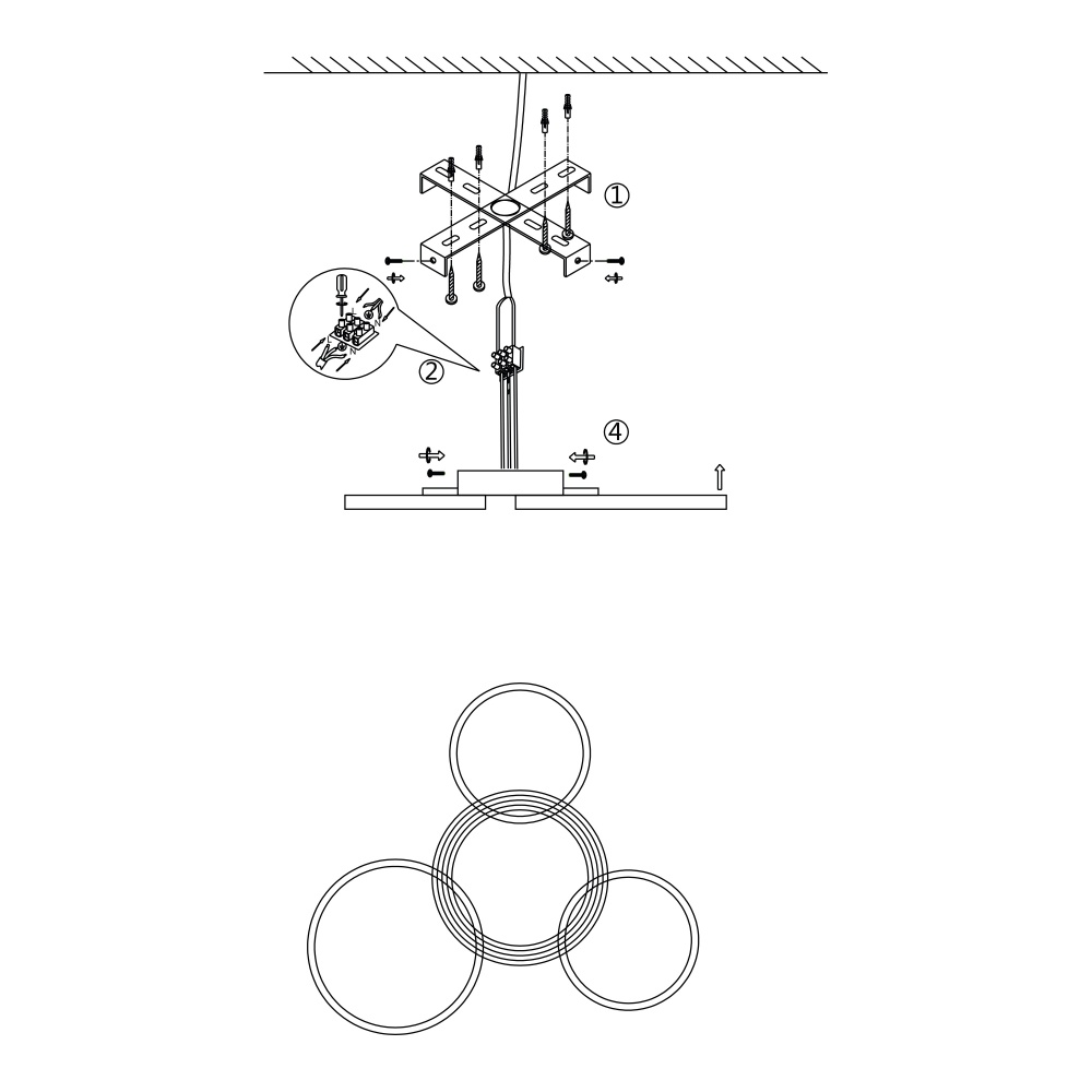 Люстра стельова Miorro LED Vesta з пультом ДУ метал/пластик 3x50,4 Вт LED-модуль золото 51-311-094