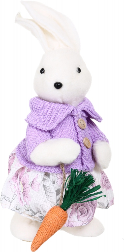 Декорация пасхальная Кролик прованс бело-фиолетовый в ассортименте
