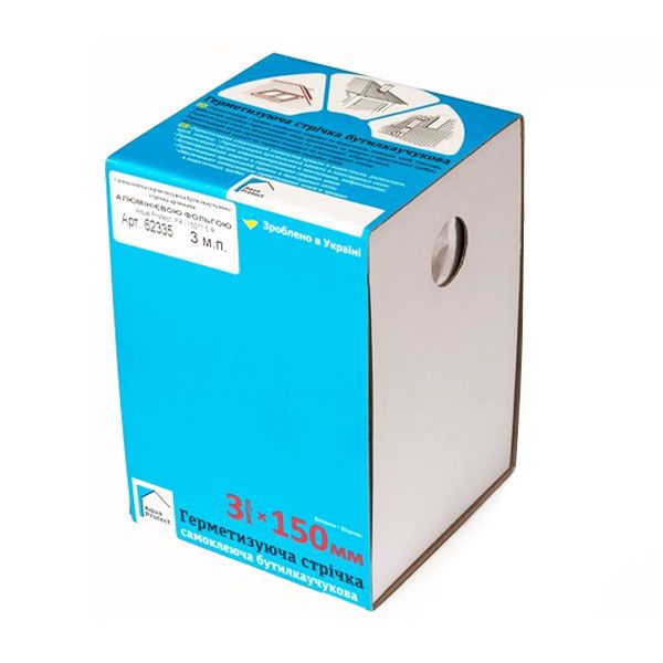 Стрічка герметизуюча Aqua Protect бутилкаучукова LT/FA 150 мм x 3 м сіра