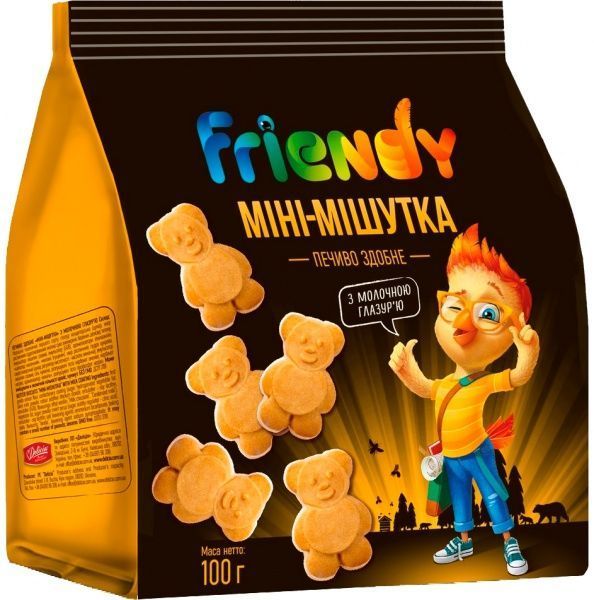 Печенье Делиция сдобное с молочной глазурью Мини-Мишутка 100 г 