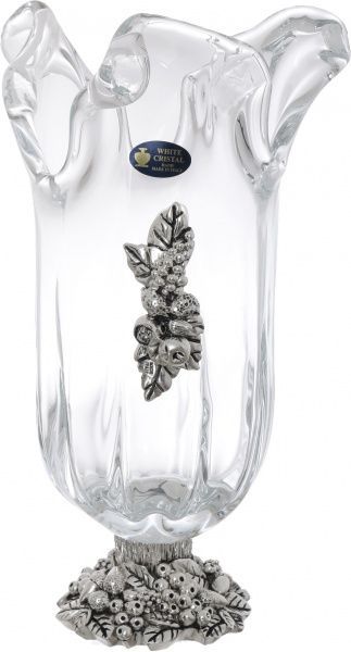 Ваза стеклянная прозрачная Tulipano 38 см White cristal