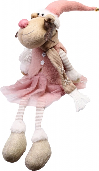 Декорация новогодняя Лосик сидящий в ассортименте 20 см 