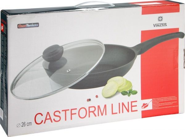 Сковорода з кришкою Teflon Platinum 26 см 89408 Vinzer