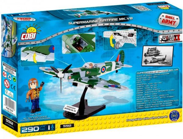 Конструктор Cobi Вторая Мировая Война Самолет Спитфайр COBI-5512