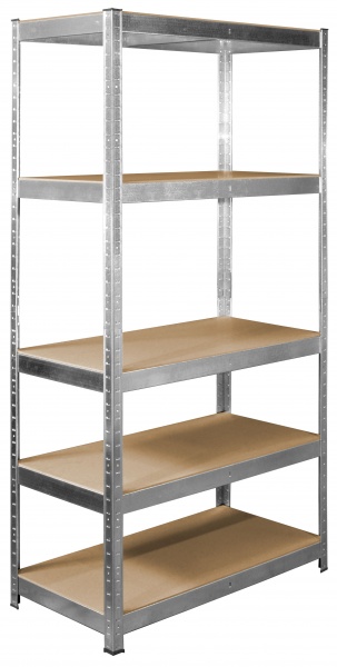 Стелаж металевий Меткас Бюджет оцинкований 1800x900x600 мм ДСП полиця 5 шт. цинк 