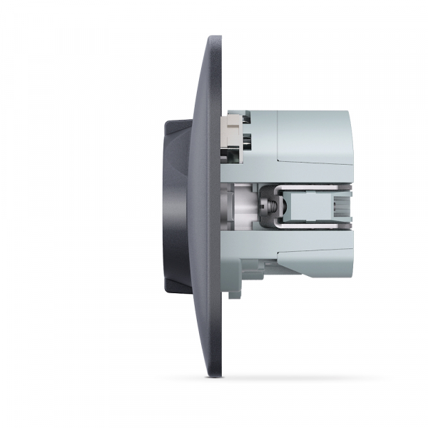 Розетка с заземлением Videx Binera IP20 черный графит VF-BNSK1GU2-BG