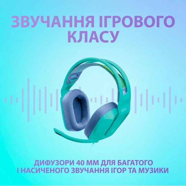 Гарнитура игровая Logitech G335 Wired Gaming Headset green (981-001024) 