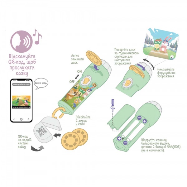 Аудіоказка з проєктором AMBO FUNTAMIN Черепаха та заєць AF6339TH