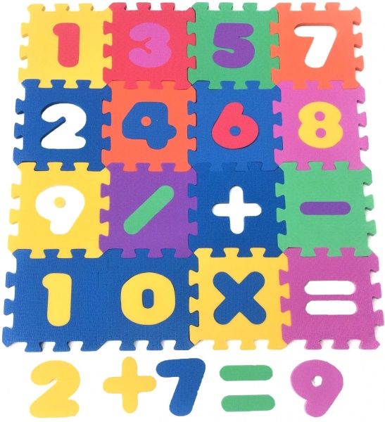 Коврик-пазл Термоізол Веселая математика 13х13 см 16 шт.