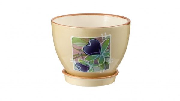 Горщик керамічний Керамол Майський (Чікаго) круглий 1,5 л різнокольоровий 