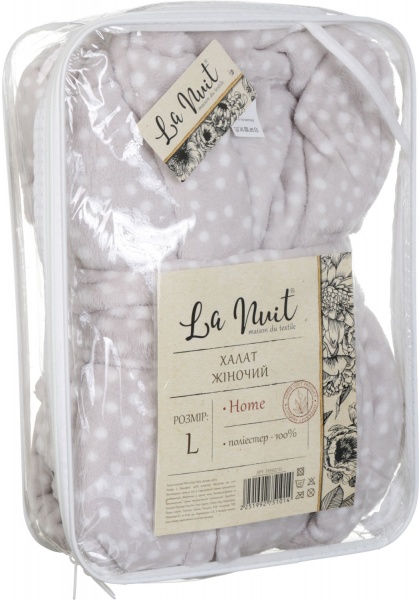 Халат женский La Nuit Дотс р. XS бежевый 