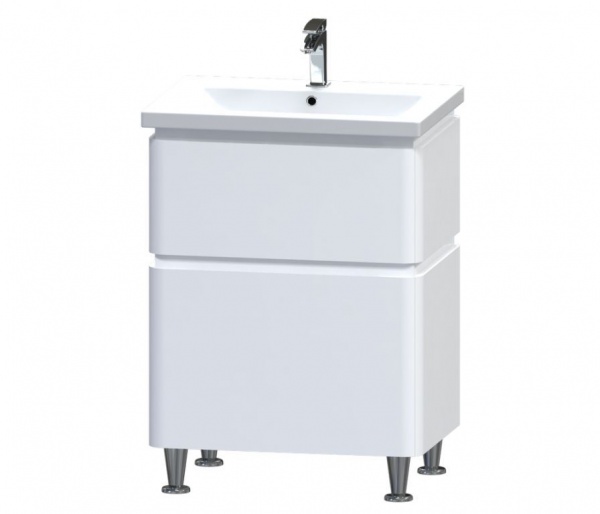 Тумба на ніжках Aquarius Modena білий з умивальником Комо 60