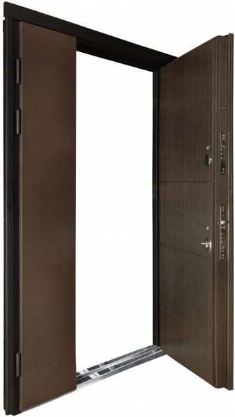 Двері вхідні Булат Термо House-703 вулична венге темний 2050x1200 мм праві