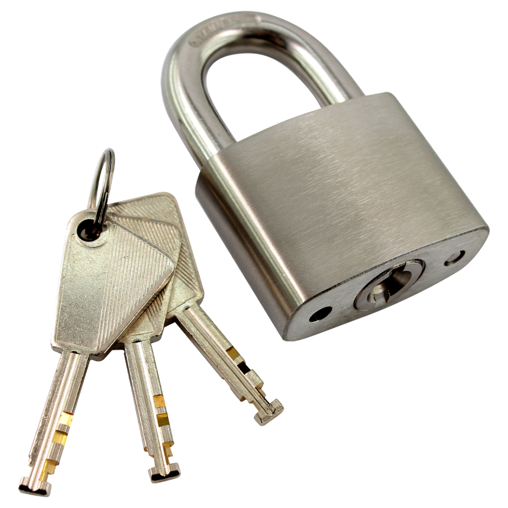 Замок навісний Comit 50 мм нержавіюча сталь 71068 відкритий (амбарний)