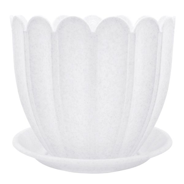 Горшок пластиковый Алеана Марго круглый 7,2л белый с серым (112074) 