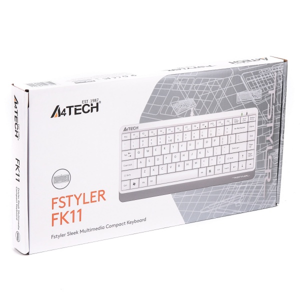 Клавиатура A4Tech (FK11 USB (White)) Fstyler Compact Size white 