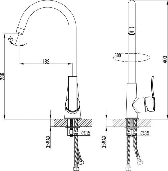 Смеситель для кухни Imprese Nova Vlna 55135