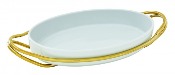 Блюдо овальне з тримачем LIVING 39х27 см Sambonet 