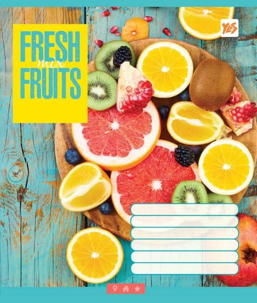 Комплект тетрадей Fresh Fruits 12 листов в клетку 25 шт. YES