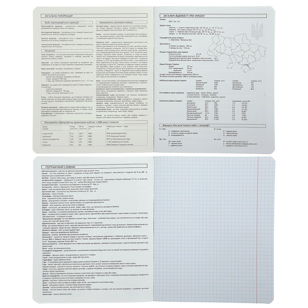 Зошит предметний BLACK 48 арк. клітинка географія KIDS LINE ZB.1700-06 ZiBi